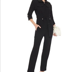 Maje black silk jumpsuit